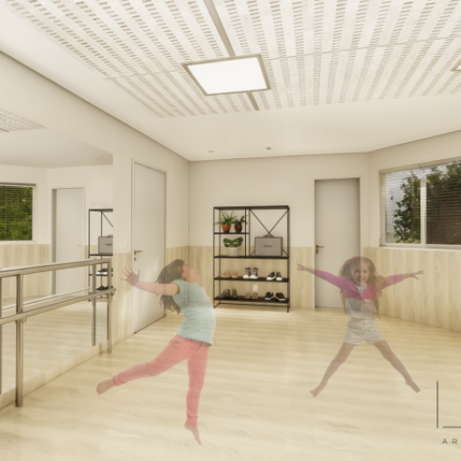 Visualização 3D - Escola de Dança para LAH Arquitetura